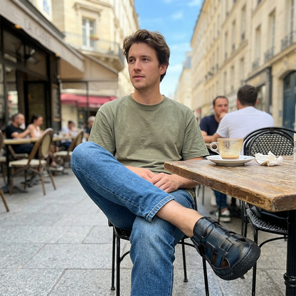 👞 BEGRÄNSAD TID 50% RABATT! ✨ Herr Stängd Tå Strandsandaler – Andningsbara, Kudädade, Kardborreband 🌊