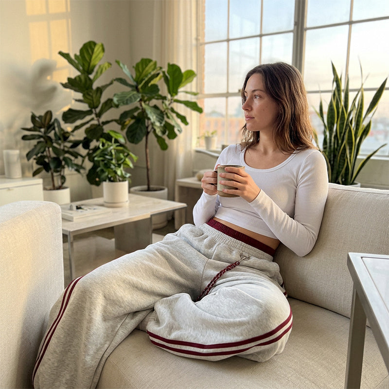 📢📢50 % RABATT  NU!! ⏰Casual-joggingbyxor med vida ben och sidoränder