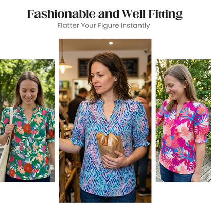👚 50 % RABATT NU! 🌸 Avslappnad blommig skjorta – mjukt tyg, ledig passform & perfekt för vardag, jobb & fika ☕
