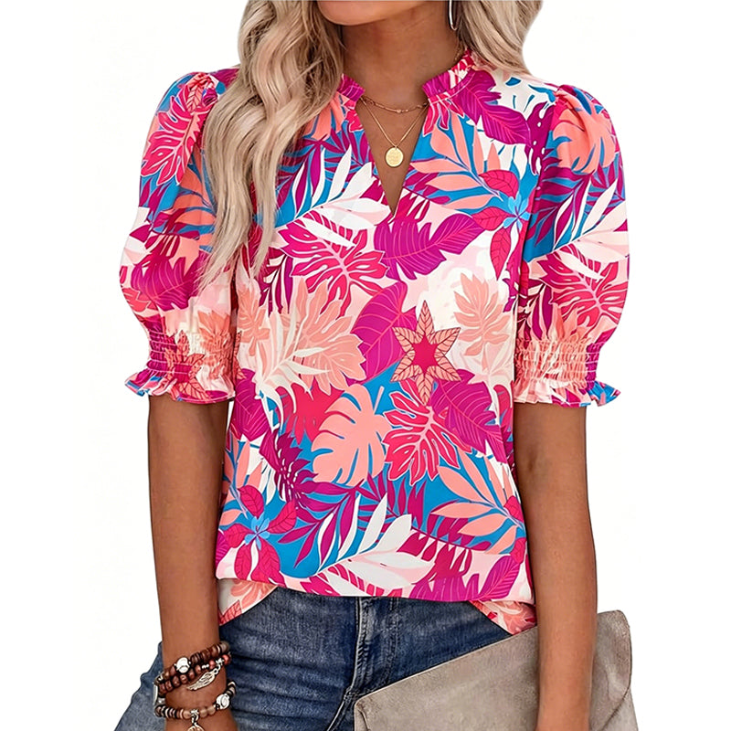 👚 50 % RABATT NU! 🌸 Avslappnad blommig skjorta – mjukt tyg, ledig passform & perfekt för vardag, jobb & fika ☕