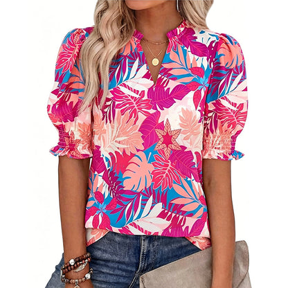 👚 50 % RABATT NU! 🌸 Avslappnad blommig skjorta – mjukt tyg, ledig passform & perfekt för vardag, jobb & fika ☕