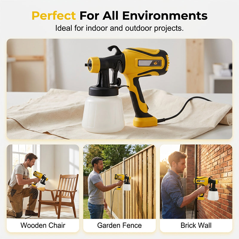🎨 50 % RABATT NU! 🔫 Electric paint spray gun med 900 ml kapacitet – högtryck, justerbara mönster & slät finish – perfekt för renovering och möbler 🏠