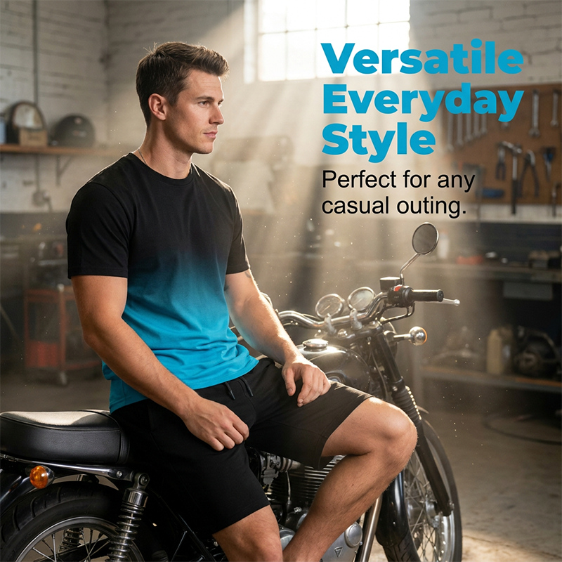 Set med skjorta och shorts med ton-i-ton-mönster för herr