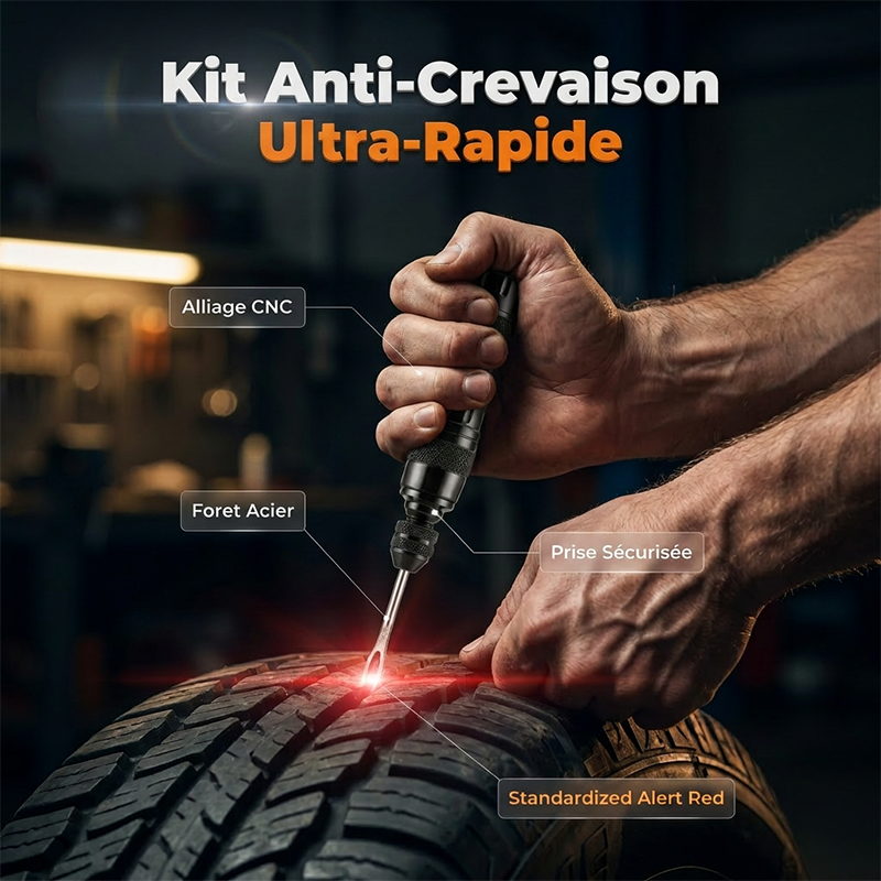 Reparationssats för slanglösa däck – aluminiumväska