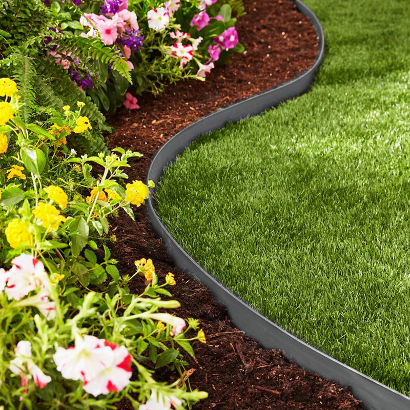 🌿 50 % RABATT NU! 📏 10M landskapskantning i rulle – grävfri montering & 30 markspikar – perfekt för snabba & snygga trädgårdskanter 🏡