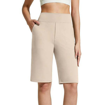 🩳 50% RABATT NU! 🚶‍♀️ Kvinnors stretch promenadshorts – 4-vägs stretch, hög midja & knälängd – Andningsbara, djupa fickor & skavfri – perfekta för vandring, resor eller vardag 🌸