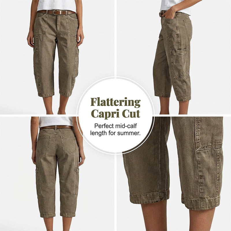 👖 50% RABATT NU! 🌿 Kvinnors Avslappnade Casual Cargokapriser – Rymliga Fickor, Andningsbart Tyg & Avslappnad Passform – Vardagskomfort, Redo För Varmt Väder ✨