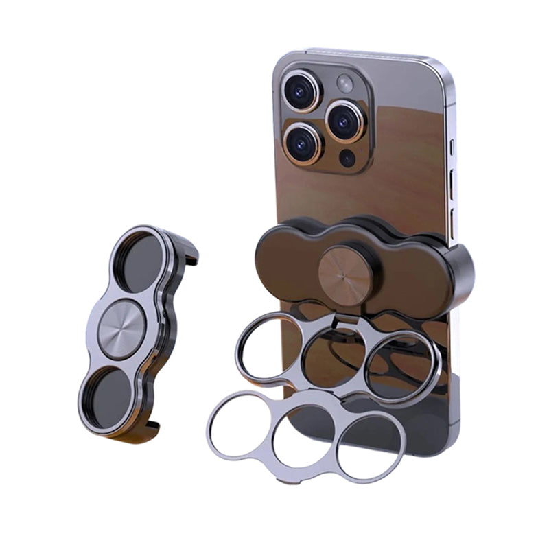 Mångfunktionell 4-ring magnetisk telefonhållare & ställ
