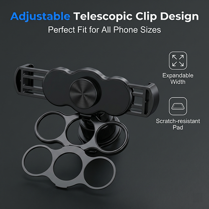 Mångfunktionell 4-ring magnetisk telefonhållare & ställ