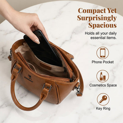 👜 50% RABATT NU! ✨ Elegant Retro Boston Handväska – Pebbled Textur, Metallic Hårdvara & Justerbar Axelrem – Kompakt Men Förvånansvärt Rymlig, Multi-Väg Styling 🎀