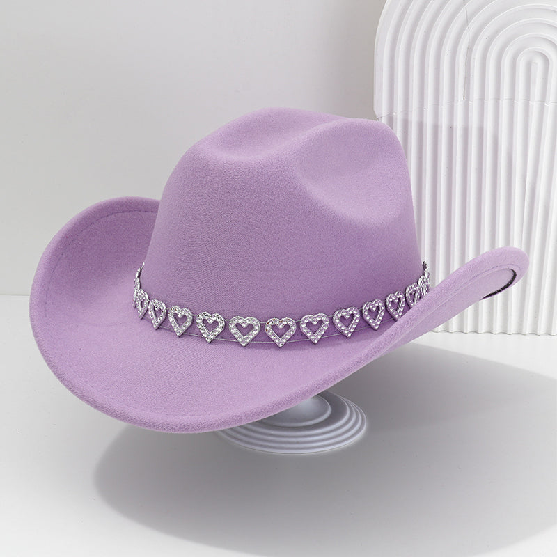 ✨ 50% RABATT NU! 🤠 Kvinnors Rhinestone Hjärta Cowboyhatt – Gnistrande French Jazz Fedora & Premium Strukturerad Silhuett – Elegant, Glamorös & Festivalredo 🎪