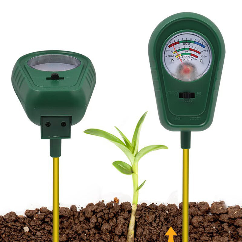 🌱 52 % RABATT! 🔥 3-i-1-jordmätare med visare – Mäter pH-värde, fuktighet och ljus – Perfekt för trädgården, gräsmattan eller krukväxter – Enkel installation utan batterier 🌿