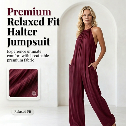 Dam Halslinne Ärmlös Byxdress med Vida Ben