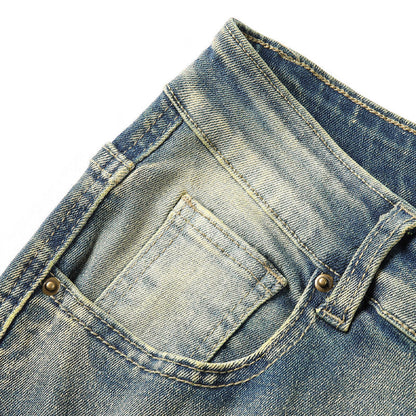 👖 50 % RABATT! ✨ Klassiska stretchjeans med utsvängda ben för herrar – vintage-tvätt och patchwork-detaljer – högkvalitativ denim, perfekt för smart casual-stil – bekväma och snygga 🔥