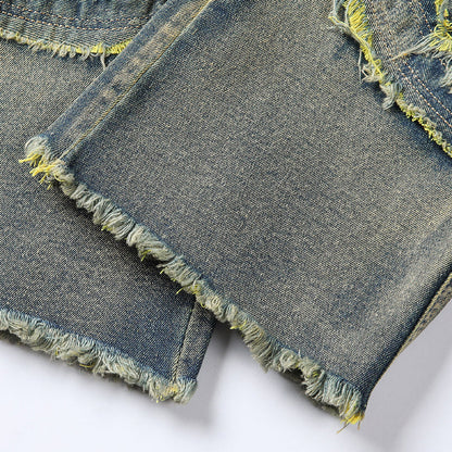 👖 50 % RABATT! ✨ Klassiska stretchjeans med utsvängda ben för herrar – vintage-tvätt och patchwork-detaljer – högkvalitativ denim, perfekt för smart casual-stil – bekväma och snygga 🔥