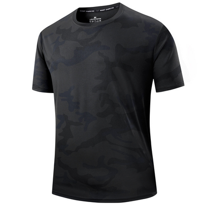 Snabbttorkande sport-T-shirt i kamouflage för män