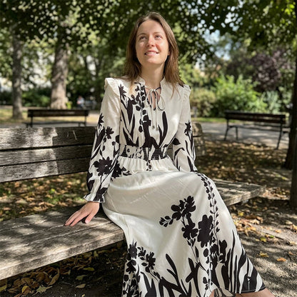 Women's Elegant Floral Printed Maxi Dress