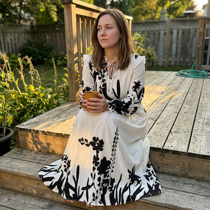 Women's Elegant Floral Printed Maxi Dress