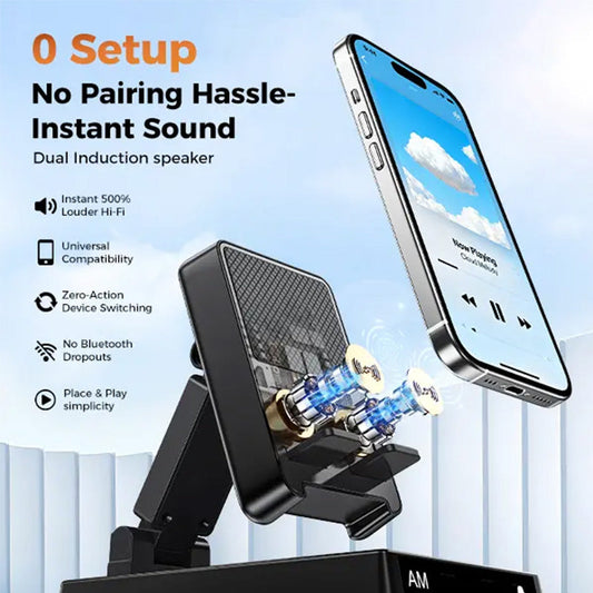 3-i-1 Bluetooth-högtalare och telefonstativ