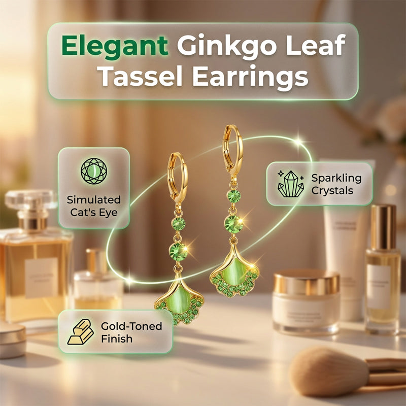 📢📢50% RABATT!! ⏰Eleganta Ginkgoblad Tofsörhängen