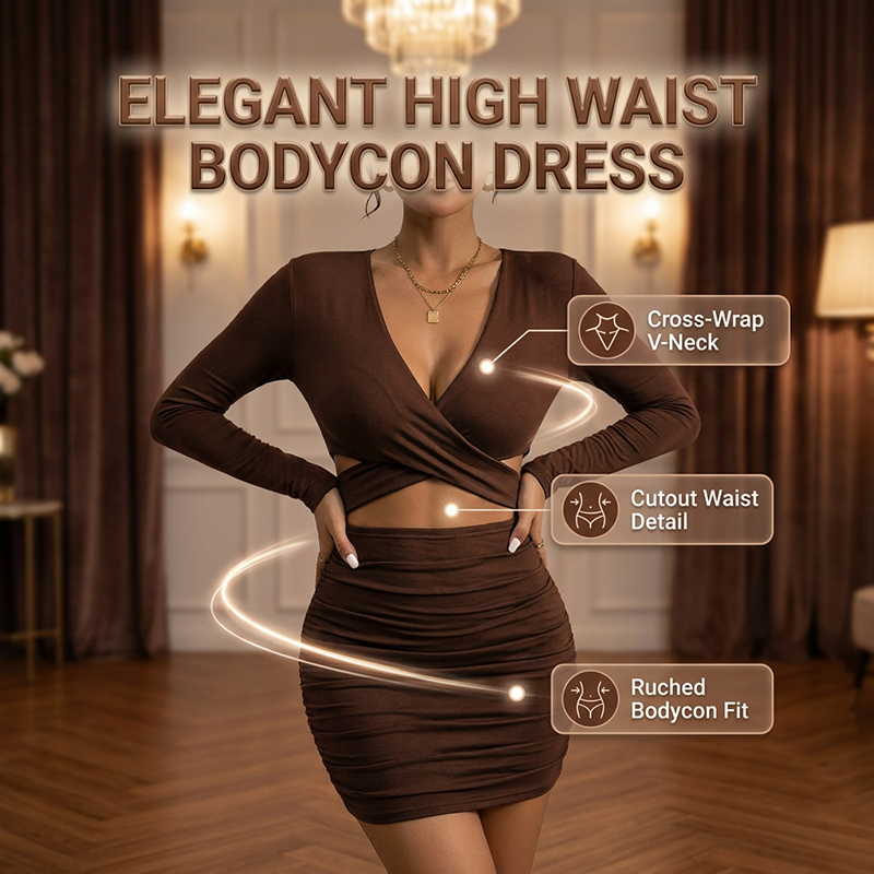 Elegant Höghöftad Bodycon-klänning