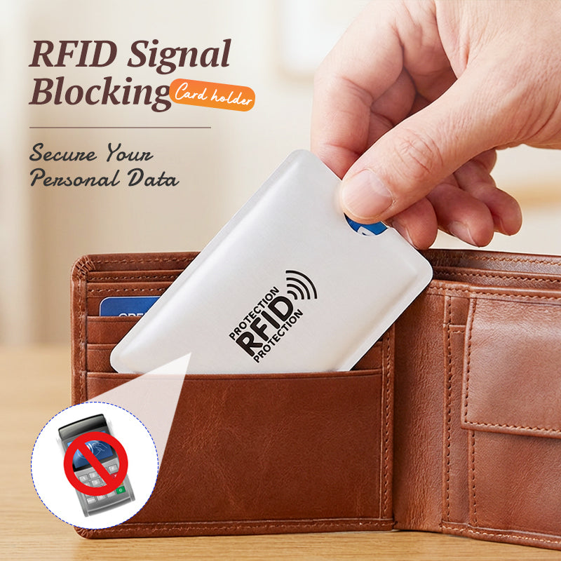 🛡️ RFID-kreditkortsskydd - Förhindrar obehörig skanning och avmagnetisering! 🔒 Ultratunn och lätt - passar alla vanliga kortstorlekar. 🧾 Tillverkad av slitstark aluminiumfolie - vattentät och reptålig.