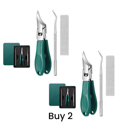 ✂️ Tre-delat set för precis nagelvård | Böjt blad som förhindrar sprickor – dubbelsidig fil för att jämna ut ojämnheter | 🏃‍ Hemvård – perfekt att ta med på resan
