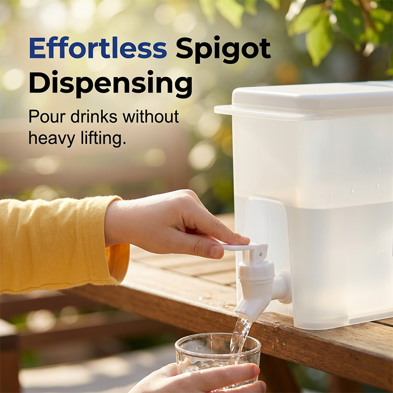 🧊 Dryckesdispenser med kran – smal design, stor volym & läckagesäker, perfekt för kylskåpsdörren & picknick 🧺