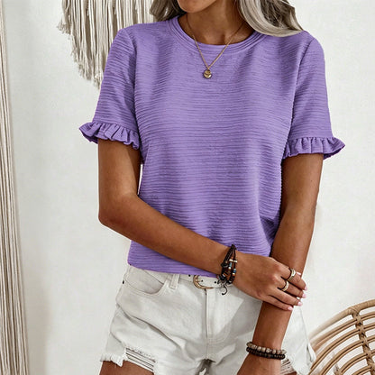 ☀️ Sommartopp med volanger – mjukt tyg, avslappnad passform & enkel att styla till jeans, kjol & shorts 🕶️