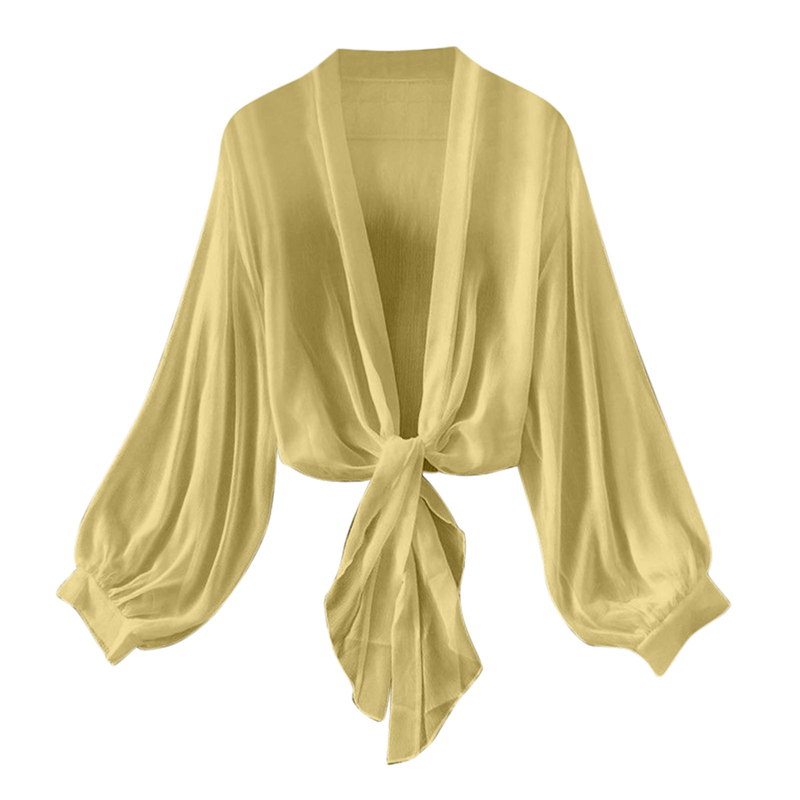 🕶️ Chiffong cardigan med knytning – lätt, elegant & enkel att styla till jeans, klänning & shorts, perfekt för svala kvällar 🌿