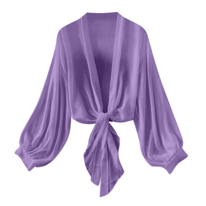 🕶️ Chiffong cardigan med knytning – lätt, elegant & enkel att styla till jeans, klänning & shorts, perfekt för svala kvällar 🌿