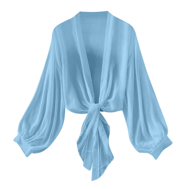 🕶️ Chiffong cardigan med knytning – lätt, elegant & enkel att styla till jeans, klänning & shorts, perfekt för svala kvällar 🌿
