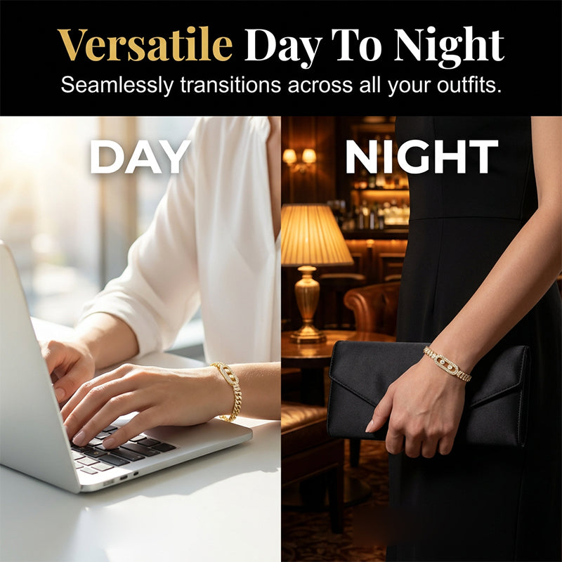 ✨ 50 % RABATT NU! 📿 Kubiskt zirkonia-armband i guld – gnistrande elegans, perfekt för fest, bröllop & vardagslyx 🌙