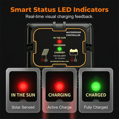Vattentät MPPT Solarladdningskontroller