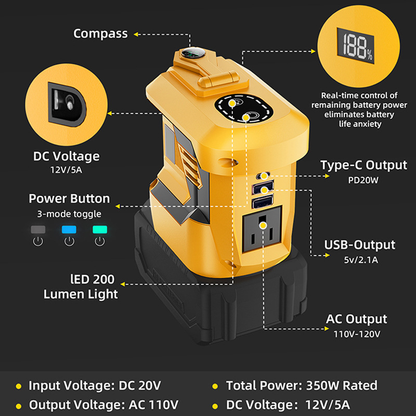 🔋 300W portabel inverter – 12V till 230V, med USB-portar, perfekt för laptop, mobil & kamera under resa & friluftsliv 🏕️
