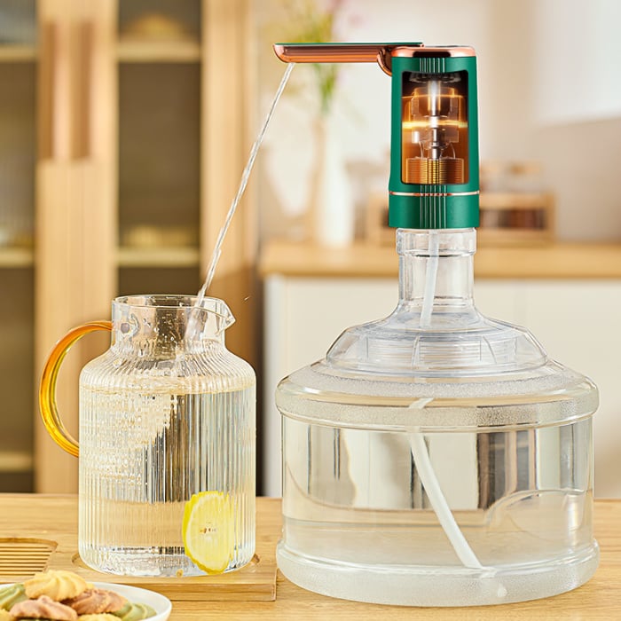 🏠 Automatisk dispenserpump – multifunktionell, tyst & perfekt för hem, kontor, sommarstuga & camping, passa de flesta standardflaskor 🌿