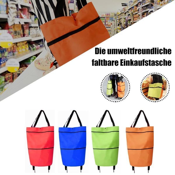 🛒 50% RABATT NU! 2‑i‑1 hopfällbar shoppingvagn – stor kapacitet, slitstarkt Oxford‑tyg & tysta hjul – perfekt för matbutik, marknad, camping och resor 🧳✨