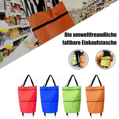 🛒 50% RABATT NU! 2‑i‑1 hopfällbar shoppingvagn – stor kapacitet, slitstarkt Oxford‑tyg & tysta hjul – perfekt för matbutik, marknad, camping och resor 🧳✨