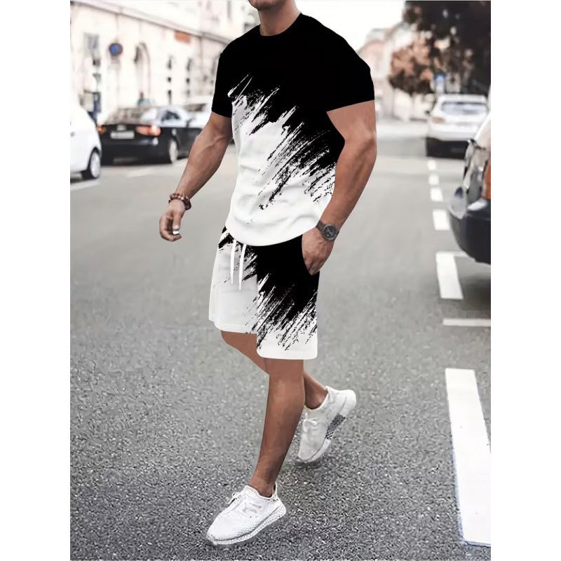 Herr Sommar Dynamisk Print Casual Set