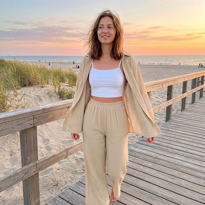 Dam Mjuk Casual Topp & Vida Ben Byxor Set