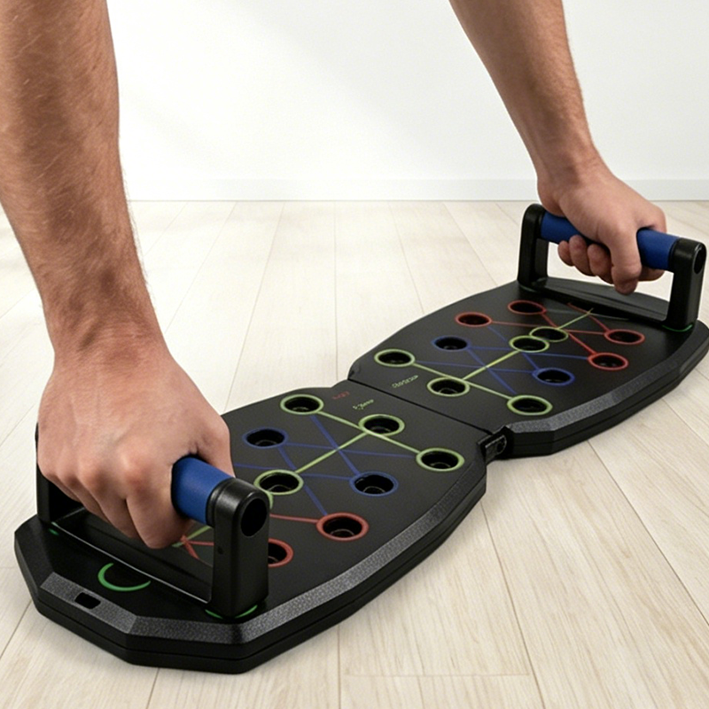 Foldable Push-up Board with Resistance Bands