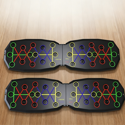 Foldable Push-up Board with Resistance Bands