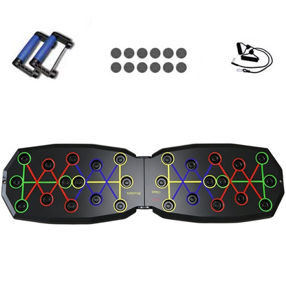Foldable Push-up Board with Resistance Bands