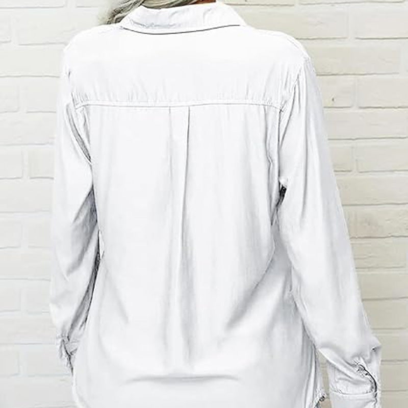 ☀️ Enfärgad damskjorta – krage, lång ärm & knäppning fram, mjukt tyg & enkel att styla till jeans, kjol & kavaj 🕶️