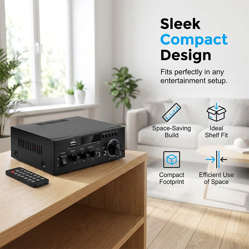 🎶 Digital karaoke-förstärkare – Bluetooth, USB & AUX, perfekt för mikrofon, gitarr & högtalare, kompakt & lätt att ta med 🎸