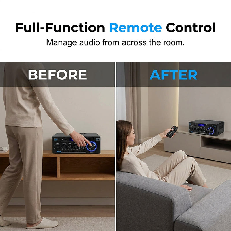 🎶 Digital karaoke-förstärkare – Bluetooth, USB & AUX, perfekt för mikrofon, gitarr & högtalare, kompakt & lätt att ta med 🎸