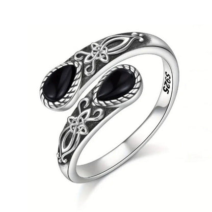 ⏳Tidsbegränsad 50% rabatt⏰Vintage justerbar öppen ring med droppformad glödande zirkon💧💍