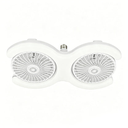 🌀 60% RABATT NU! 💡 Dubbelhovad LED-takfläkt med Belysning – 3 hastigheter & fjärrkontroll – 2 oberoende huvuden, perfekt för stora rum – snygg och tyst ✨🏠