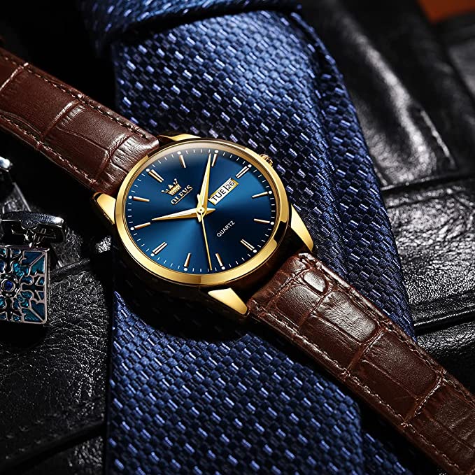 ⌚ 50% RABATT! ⏱️ Herrur med dag & datum – Rostfritt stål, analogt kvartsur – Klassiska lysande visare, svart/vit/blå urtavla – pålitlig tidtagare för vardag eller kontor ✨