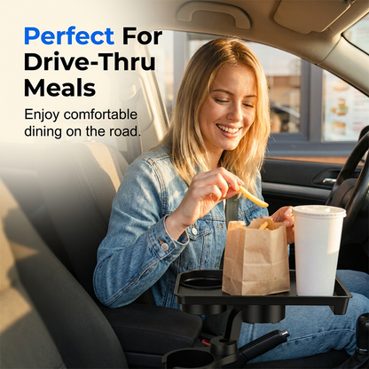 🚗 50 % RABATT NU! 🍽️ Förvandla bilen till matbord – stabil bricka för hamburgare, kaffe & mer – perfekt för drive-thru och bilresor 🥤